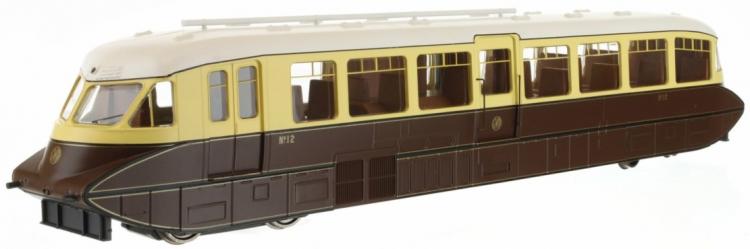 Streamlined Railcar #12 (GWR Chocolate and Cream - Monogram and Valance) - Pre Order
