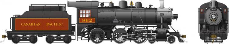 Rapido - Canadian Pacific D10j 4-6-0 #962 (Passenger Tuscan Red, Oil Tender) - Pre Order