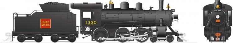 Rapido - Canadian National H-6-d 4-6-0 #1330 (Steel Cab, Coal Tender) - Pre Order