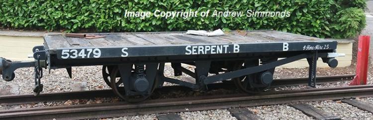 Bachmann - RNAD Flat Wagon 'Serpent B' (Statfold Barn Railway - Grey)