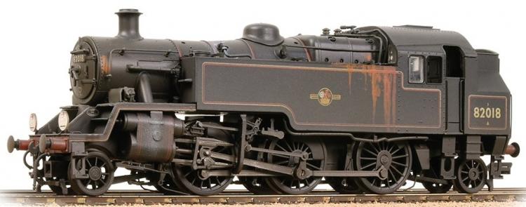 BR 3MT 2-6-2T #82018 (Lined Black - Late Crest) Weathered - Pre Order