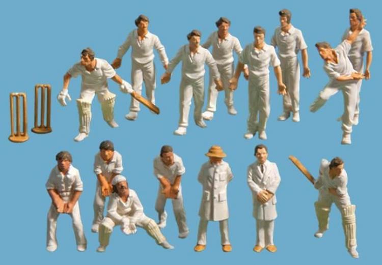 Peco - Modelscene - Cricketer Figures (15 Pack with Wickets) - Sold Out