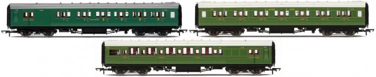 Hornby Coach Bundle - SR Maunsell (Mix Olive & Malachite Green Colours)
