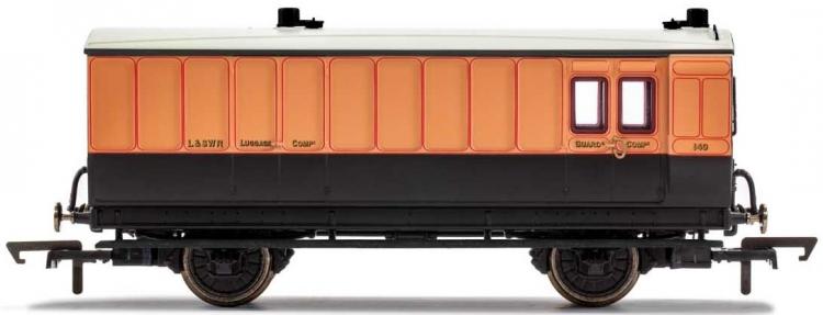 LSWR 4 Wheel Coach Brake Baggage #140 (Salmon & Brown) - Sold Out