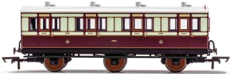 LNWR 6 Wheel Coach 1st Class #1889 (Plum & Spilt Milk) - Sold Out