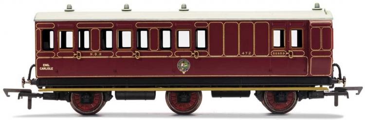 NBR 6 Wheel Coach Unclassed (Brake 3rd) Coach #472 (Maroon) - Sold Out