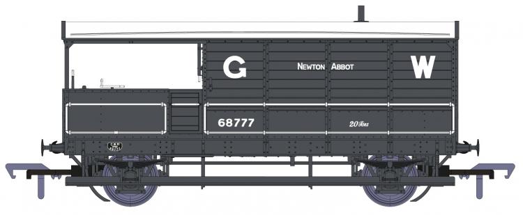 GWR AA20 'Toad' Brake Van #68777 'Newton Abbot' (Grey - Large GW) - Pre Order