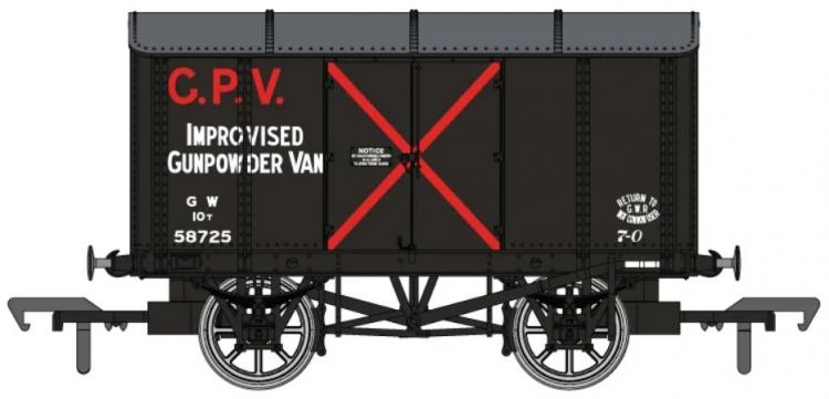 GWR Iron Mink Dia.V6 - Improvised Gunpowder Van #58725 (Black - Preserved) - In Stock