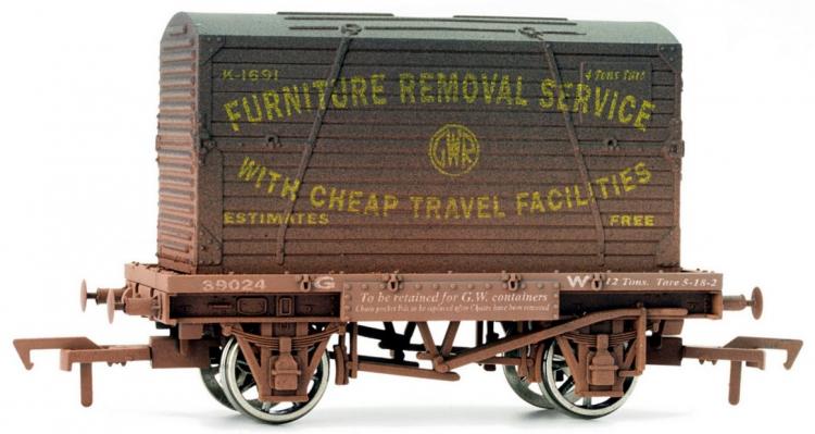 GWR Conflat #39024 & Container 'Furniture Removal Service' Weathered - Sold Out