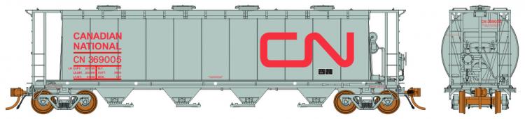 Rapido - NSC 3800 cu. ft. Cylindrical Hopper - CN Grey (Red) #369215 - Sold Out