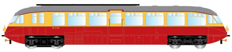Streamlined Railcar (ex-GWR) #W14 (BR Lined Carmine & Cream) - Sold Out at Dapol
