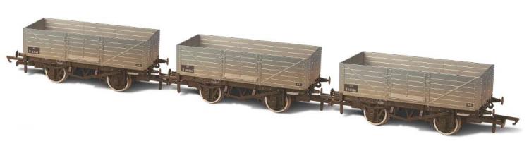 BR 6 Plank Wagon 3-Pack (Grey) Weathered - Pre Order