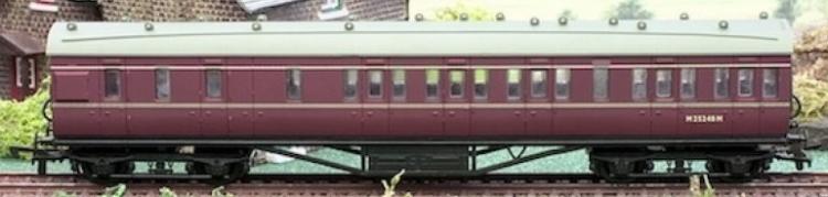 BR 57' Stanier Non-Corridor Brake #M25248M (Lined Maroon) - Sold Out