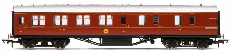 LMS Stanier Corridor Brake 3rd Class #5726 (Crimson Lake) - Sold Out