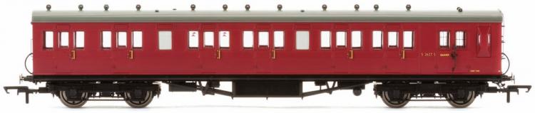 BR 58' Rebuilt (ex LSWR 48') 6 Compartment Brake 3rd #S2627S (Crimson) - Sold Out