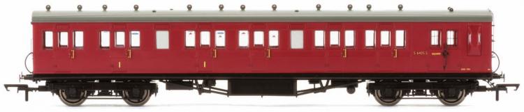 BR 58' Rebuilt (ex LSWR 48') 6 Compartment Brake Composite #S6405S 'Set 46' (Crimson) - Out of Stock