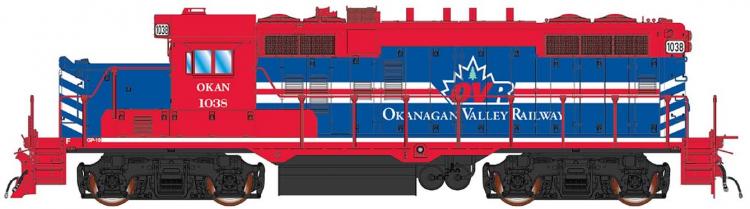 InterMountain - EMD GP10 - Okanagan Valley #1064 (OVR Red & Blue) - Pre Order
