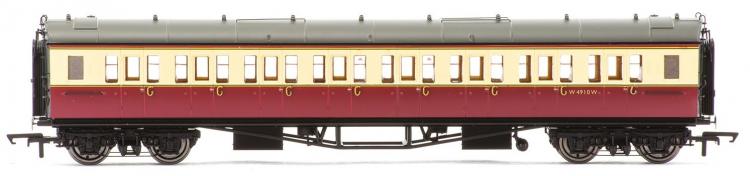 BR Collett 'Bow-Ended' Corridor 3rd Class #W4910W (Crimson & Cream) - Sold Out