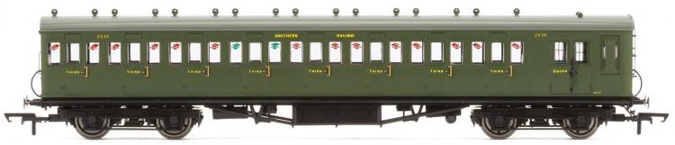 SR 58' Rebuilt (ex LSWR 48') 8 Compartment Brake 3rd #2636 'Set 42' (Olive Green) - Sold Out