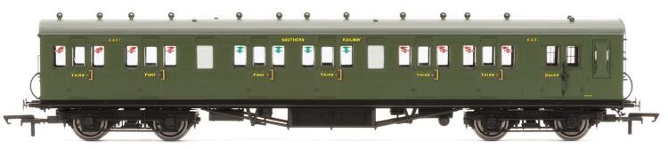 SR 58' Rebuilt (ex LSWR 48') 6 Compartment Brake Composite #6401 'Set 42' (Olive Green) - Sold Out