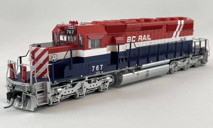 Bowser - GMD SD40-2 - BC Rail #767 (Red, White & Blue - Hockey Stick) DCC Sound - In Stock