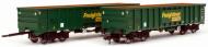 4F-025-007 : MJA Bogie Box Wagon Twin Pack - Freightliner #502011 & 502012 (Heavy Haul - Green) - In Stock 4F-025-007 : MJA Bogie Box Wagon Twin Pack - Freightliner #502011 & 502012 (Heavy Haul - Green) - In Stock