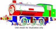 7S-094-008 : Austerity 0-6-0ST - United Steel #22 (Lined Red) - Pre Order