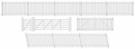 420 : Ratio - Lineside Kit - GWR Station Fencing (Straights, Ramps & Gates) - White - In Stock