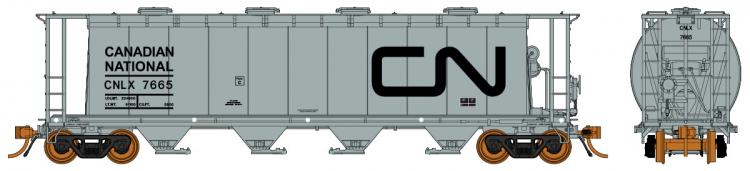 Rapido - NSC 3800 cu. ft. Cylindrical Hopper - CN Grey (Black) CNLX #7463 - In Stock