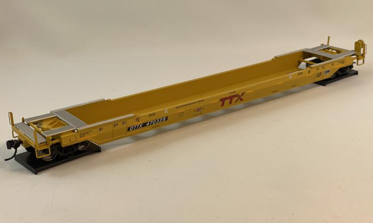 Walthers Proto - Gunderson Rebuilt 53' Well Car - DTTX #470328 (TTX Yellow - Small Railbox Logo) - Sold Out