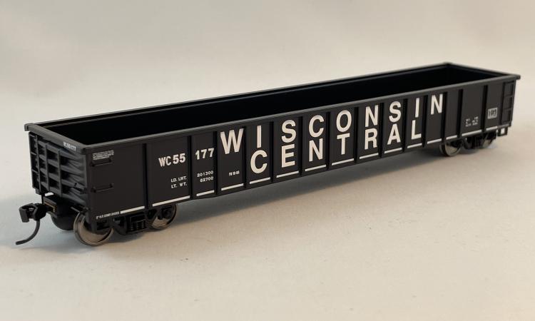Walthers Mainline - 53' Thrall Smooth Side Gondola - WC #55177 (Wisconsin Central - Black) - In Stock