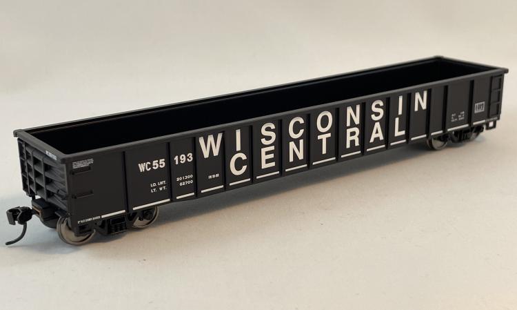 Walthers Mainline - 53' Thrall Smooth Side Gondola - WC #55193 (Wisconsin Central - Black) - In Stock