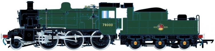 BR Standard 2MT 2-6-0 #78000 (Plain Green - Late Crest) - Pre Order