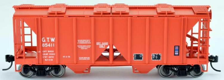 Bowser - 70 Ton 2 Bay Covered Hopper - GTW #85411 (Grand Trunk Western - Red) - Sold Out