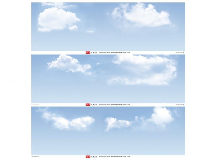 Peco - Photographic Backscene - Sky and Clouds - In Stock