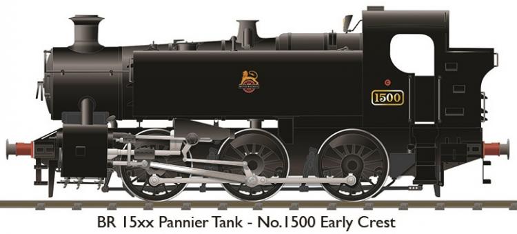 BR 15xx 0-6-0PT #1500 (Black - Early Crest) - Pre Order
