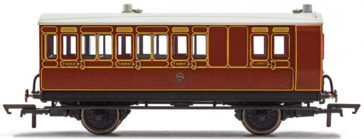LBSCR 4 Wheel Coach Brake 3rd Class #941 (Mahogany) - Sold Out