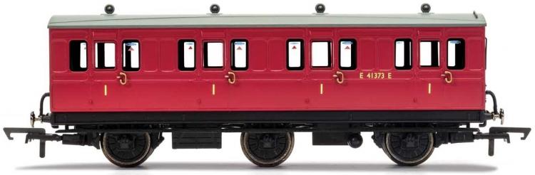 BR 6 Wheel Coach 1st Class #E41373 (Crimson) - Out of Stock
