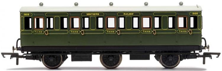 SR 6 Wheel Coach 3rd Class #1908 (Olive Green) - Out of Stock