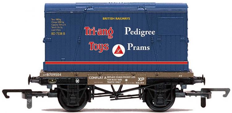 BR Conflat A Wagon #B709504 with Tri-ang Toys Container - Sold Out