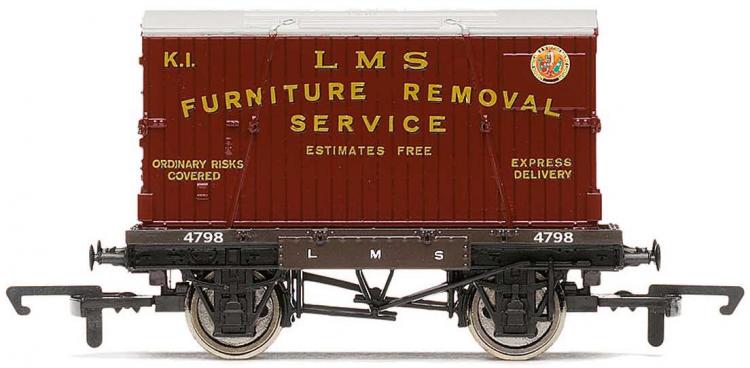 LMS Conflat A Wagon #4798 with LMS Furniture Removal Service Container - Sold Out