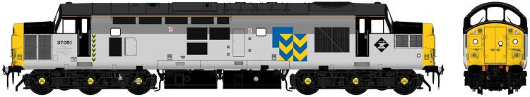 Class 37/0 #37051 (BR Railfreight Metals Triple-Grey) - Pre Order
