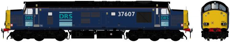 Class 37/6 #37607 (DRS - Plain Blue) DCC Sound - Pre Order