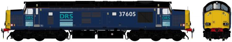 Class 37/6 #37605 (DRS - Plain Blue) - Pre Order