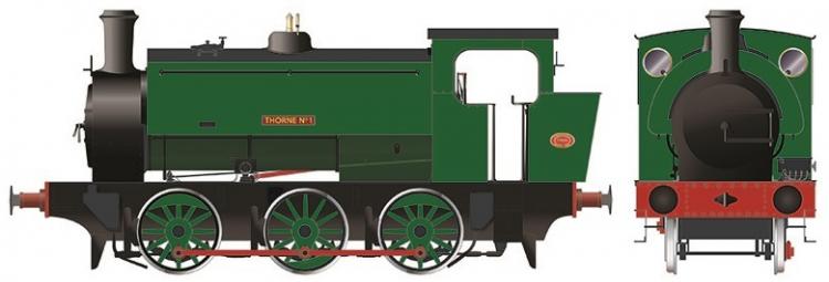 Hunslet 16in 0-6-0ST - #3714 'Thorne No.1' (Plain Green) DCC Sound - In Stock