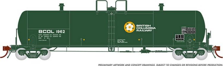 Rapido - Procor GP20 Tank Car - BC Rail BCOL (Green - 2x Dogwood & 2 Modern Logo) 4 Pack - Sold Out