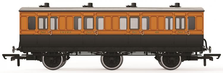 LSWR 6 Wheel Coach 1st Class #490 (Salmon & Brown) - Pre Order