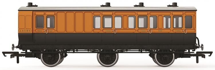 LSWR 6 Wheel Coach 3rd Class #648 (Salmon & Brown) - Pre Order