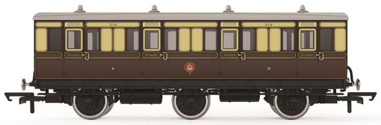 GWR 6 Wheel Coach 1st Class #519 (Chocolate & Cream) - Pre Order