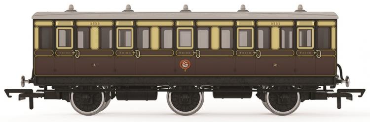 GWR 6 Wheel Coach 3rd Class #2523 (Chocolate & Cream) - Pre Order